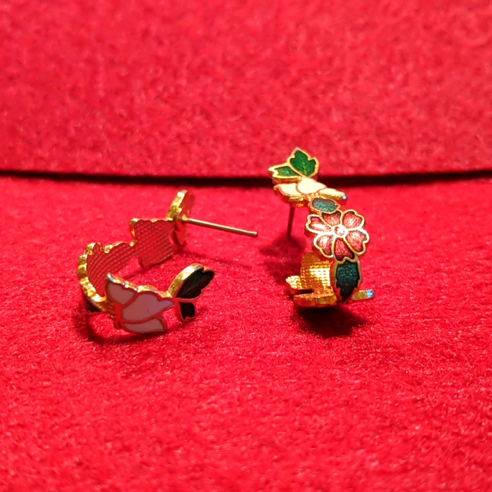 3 for $110 Earrings flower hoop vintage